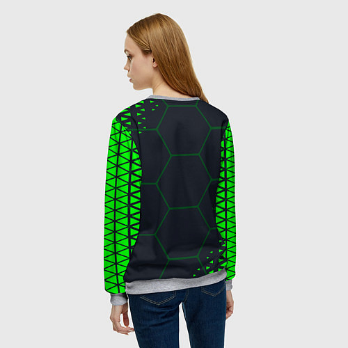 Женский свитшот Battletoads Абстракция соты / 3D-Меланж – фото 4