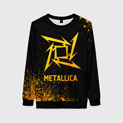Свитшот женский Metallica - gold gradient, цвет: 3D-черный