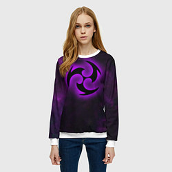 Свитшот женский ЭЛЕКТРО элемент Genshin Impact, цвет: 3D-белый — фото 2