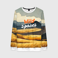 Женский свитшот Wild spaces - акварельный пейзаж