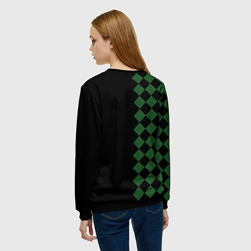 Женский свитшот ФК Краснодар ромбики / 3D-Черный – фото 4