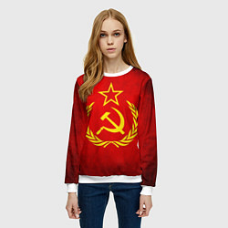 Свитшот женский СССР - старый флаг, цвет: 3D-белый — фото 2