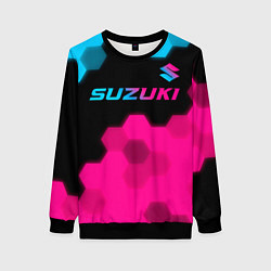 Женский свитшот Suzuki - neon gradient: символ сверху