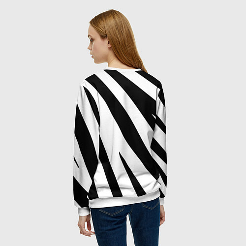 Женский свитшот Камуфляж зебры / 3D-Белый – фото 4
