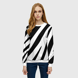 Свитшот женский Камуфляж зебры, цвет: 3D-белый — фото 2