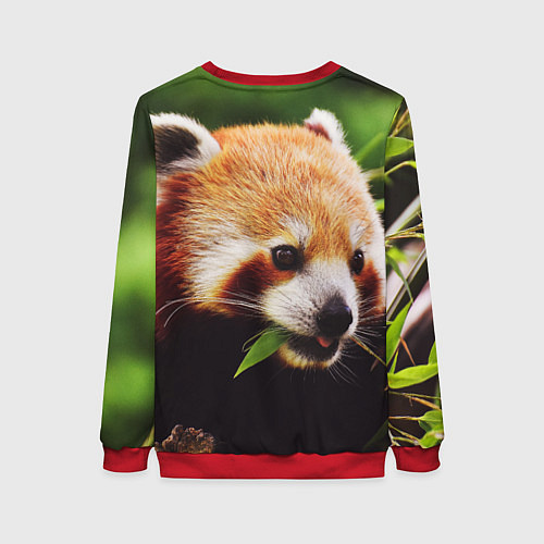 Женский свитшот Красная милая панда / 3D-Красный – фото 2