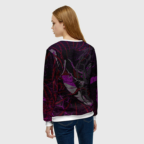 Женский свитшот Неоновый дракон purple dragon / 3D-Белый – фото 4