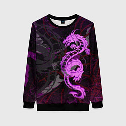 Женский свитшот Неоновый дракон purple dragon