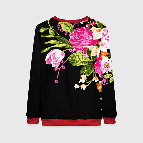 Женский свитшот Букет цветов / 3D-Красный – фото 2