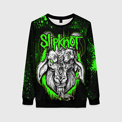 Свитшот женский Slipknot зеленый козел, цвет: 3D-черный