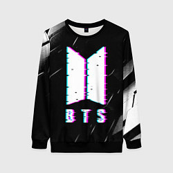 Свитшот женский BTS - Неоновый логотип, цвет: 3D-черный