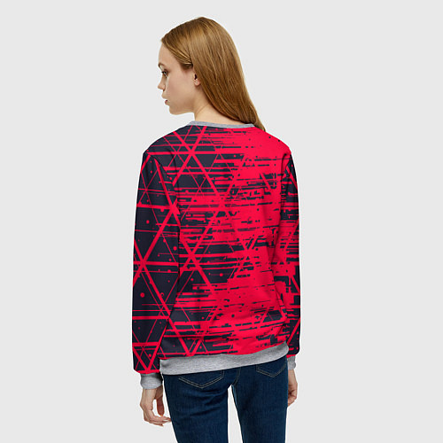 Женский свитшот Black & Red / 3D-Меланж – фото 4