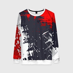 Свитшот женский Абстрактные брызги, цвет: 3D-белый