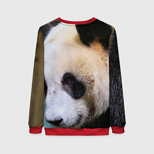 Женский свитшот Загадочная панда / 3D-Красный – фото 2
