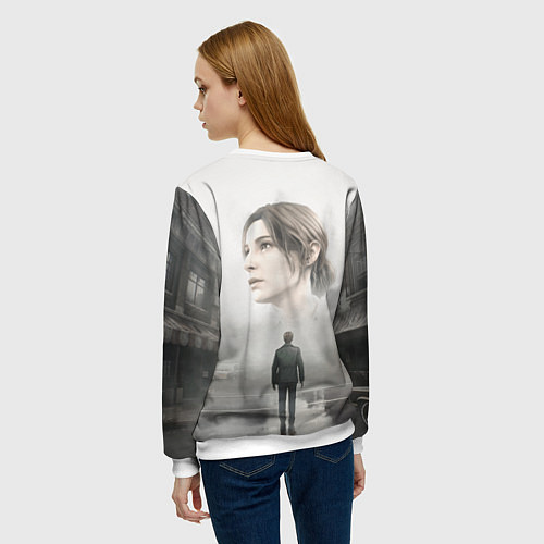 Женский свитшот Джеймс и Мэри Silent Hill 2 remake / 3D-Белый – фото 4