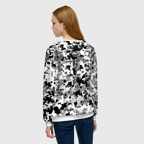 Женский свитшот Городской пиксель камуфляж / 3D-Белый – фото 4