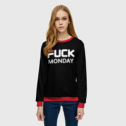 Свитшот женский Fuck monday - antibrand, fila, цвет: 3D-красный — фото 2