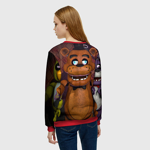 Женский свитшот Five Nights аt Frеddys / 3D-Красный – фото 4