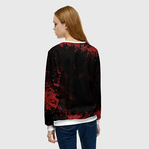 Женский свитшот Slipknot red & black / 3D-Белый – фото 4