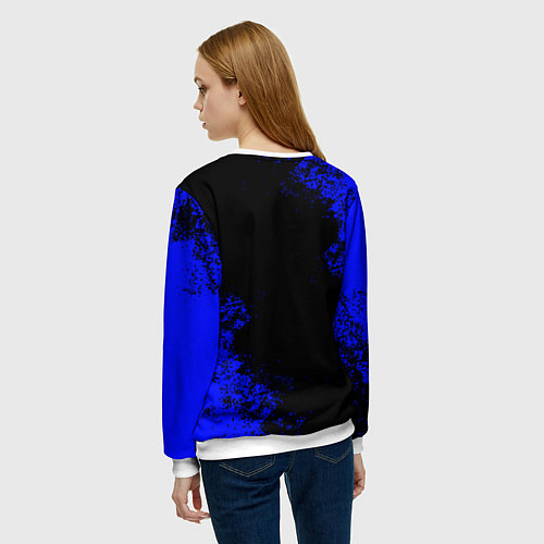 Женский свитшот Радужные друзья: улыбчивый Синий / 3D-Белый – фото 4