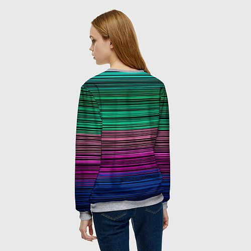 Женский свитшот Разноцветные неоновые шелковые нити / 3D-Меланж – фото 4