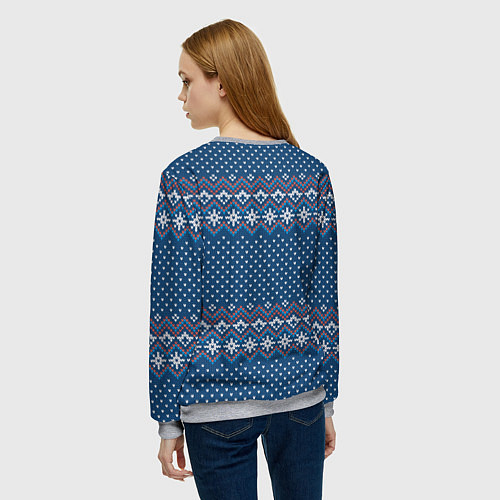 Женский свитшот Вязанный стиль - классика / 3D-Меланж – фото 4