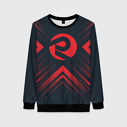 Свитшот женский Красный символ ARC Raiders на темном фоне со стрел, цвет: 3D-черный