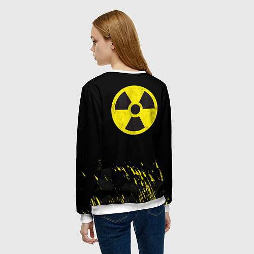 Женский свитшот Radiation - радиационная опасность / 3D-Белый – фото 4