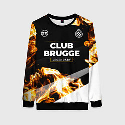 Свитшот женский Club Brugge legendary sport fire, цвет: 3D-черный