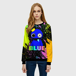 Свитшот женский Rainbow Friends - Blue, цвет: 3D-черный — фото 2