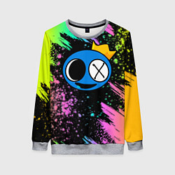 Свитшот женский Rainbow Friends: Blue, цвет: 3D-меланж