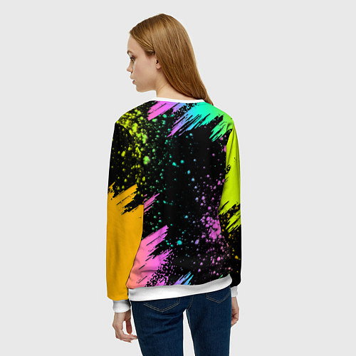 Женский свитшот Rainbow Friends: Blue / 3D-Белый – фото 4