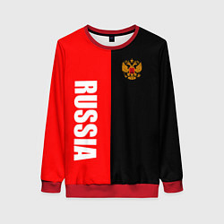 Женский свитшот Россия: Черно-красный