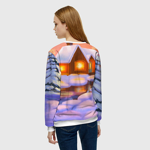 Женский свитшот Зайчик с большой морковью / 3D-Белый – фото 4