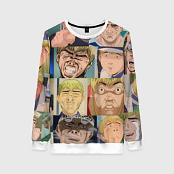 Свитшот женский Лицо ГТО, цвет: 3D-белый