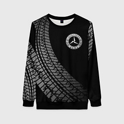Свитшот женский Mercedes tire tracks, цвет: 3D-черный