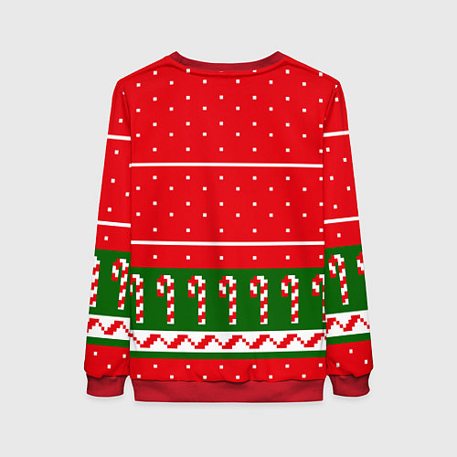 Женский свитшот Белый котик - игра в снежки / 3D-Красный – фото 2