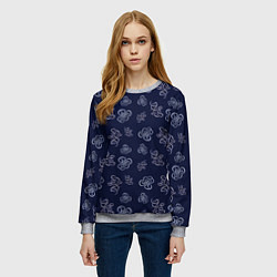 Свитшот женский Узор абстракт, цвет: 3D-меланж — фото 2