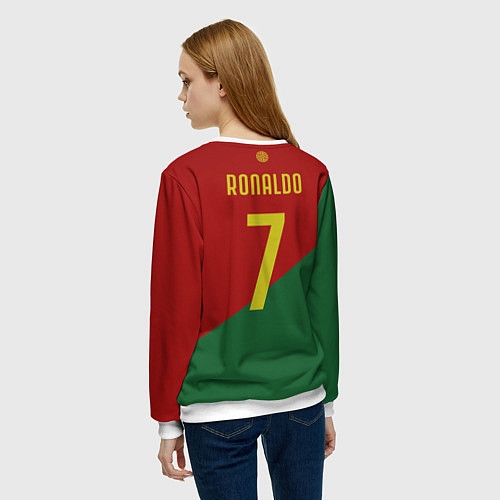 Женский свитшот Роналду сборная Португалии / 3D-Белый – фото 4