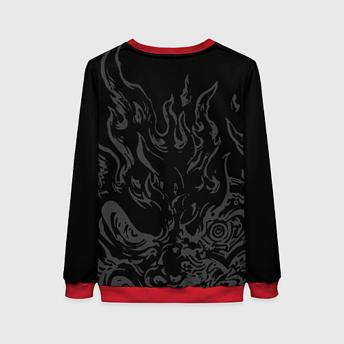 Женский свитшот Логотип Cyberpunk: Edgerunners - Дэвид / 3D-Красный – фото 2