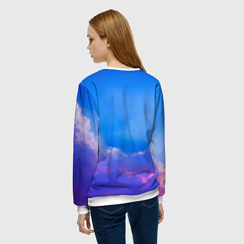 Женский свитшот Облако в форме сердца / 3D-Белый – фото 4