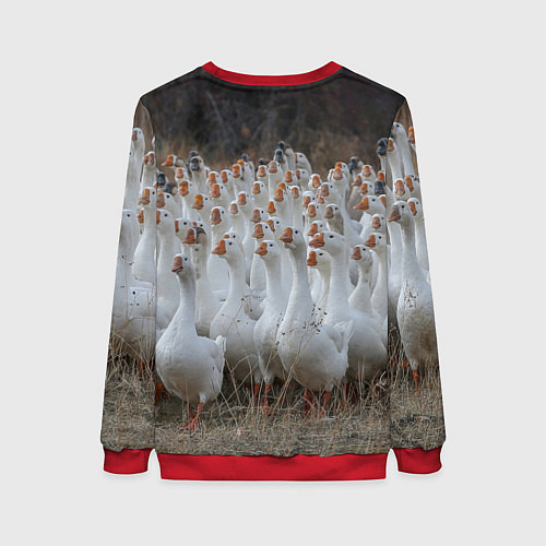 Женский свитшот Стая гусей - Gussi / 3D-Красный – фото 2