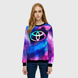 Свитшот женский Toyota неоновый космос, цвет: 3D-черный — фото 2