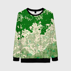 Свитшот женский Абстракция в зелёных тонах, цвет: 3D-черный