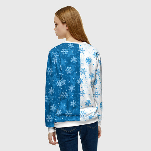 Женский свитшот Красивые снежинки / 3D-Белый – фото 4