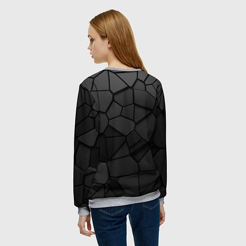 Женский свитшот Черные стальные плиты / 3D-Меланж – фото 4