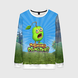 Свитшот женский My Singin Monsters - Зерномех, цвет: 3D-белый