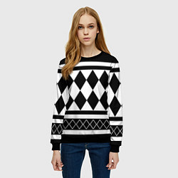 Свитшот женский Узор Кена Рюгуджи, цвет: 3D-черный — фото 2