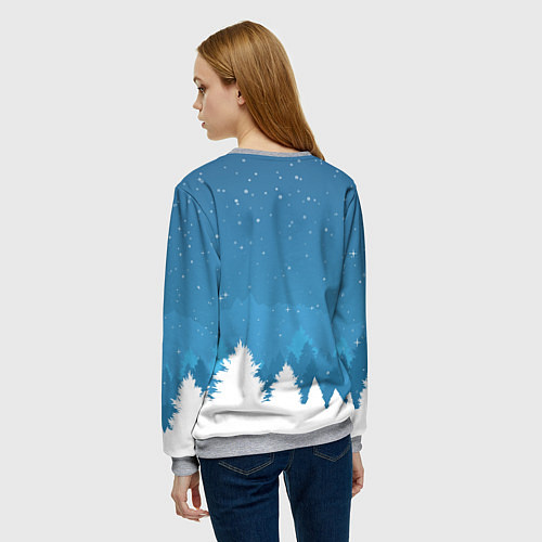 Женский свитшот Новогодняя сказка дед мороз / 3D-Меланж – фото 4