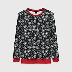 Свитшот женский Черепа со звёздами, цвет: 3D-красный